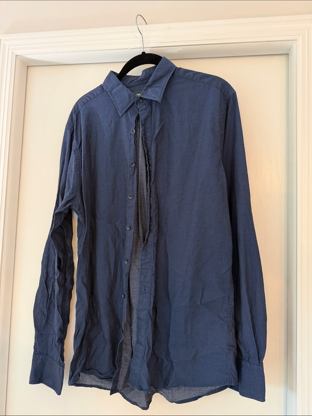 Rodd & Gunn Deep Blue Textured Long-Sleeve Dress Shirt